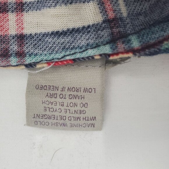 Passport Women's Red Plaid Tie-Front Long Sleeve Collared Crop Shirt Size Large - Picture 5 of 9